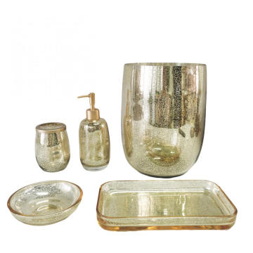 Champagne Bath Set Glass Bottle